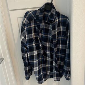 American Eagle Outfitters Navy and White Checkered Shirt